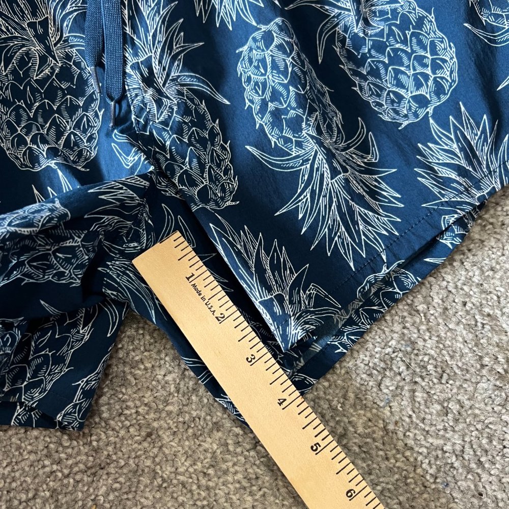 Lauren James shorts womens medium blue white pineapple printed‎ pull on athletic - Picture 15 of 15